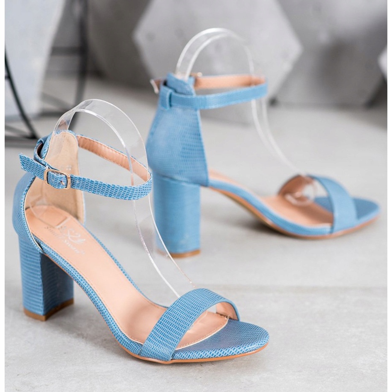 Small Swan Sandalias de tacón con estilo azul 1 Small Swan Sandalias de tacón con estilo azul 1
