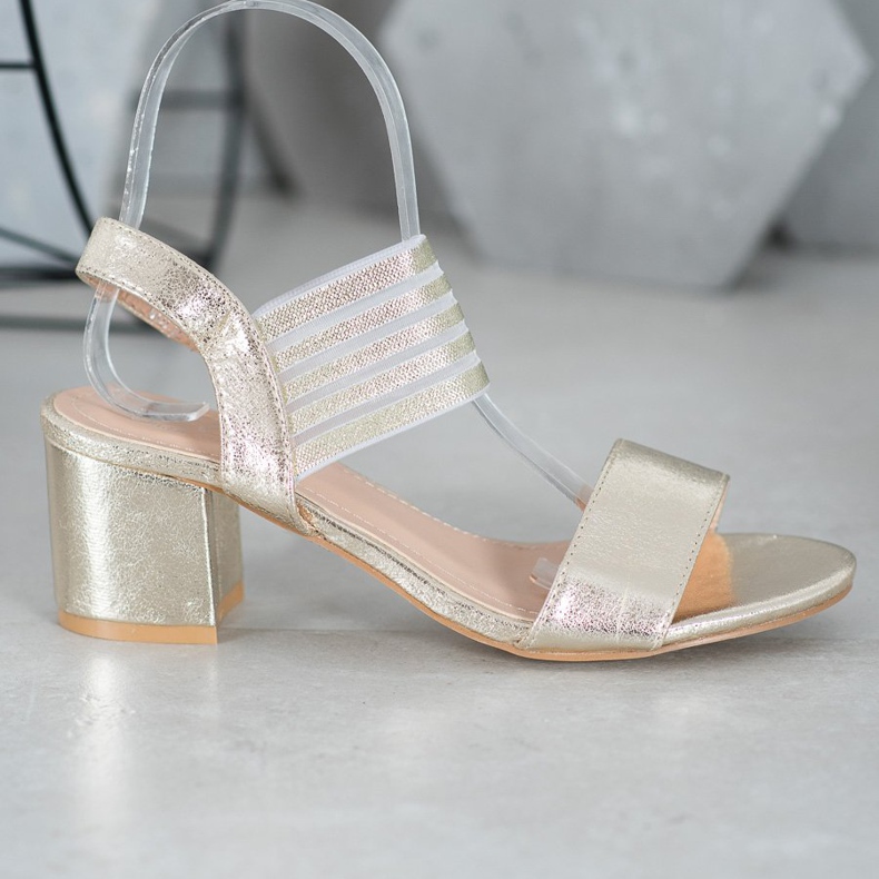 Small Swan Sandalias brillantes sin cordones dorado 2