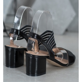 Small Swan Sandalias brillantes sin cordones negro 3