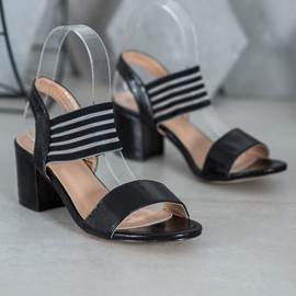 Small Swan Sandalias brillantes sin cordones negro 4