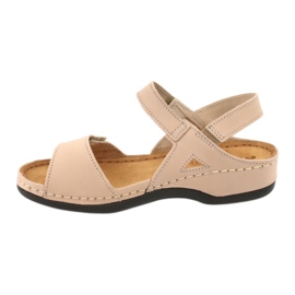 Sandalias de cuero para mujeres inblu 158d102 beige marrón 2