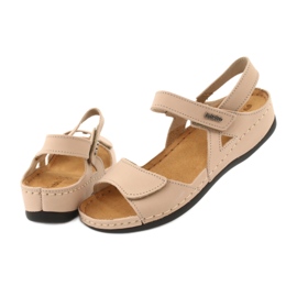 Sandalias de cuero para mujeres inblu 158d102 beige marrón 4