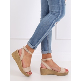 Sandalias cuña beige 019-18 Beige 2