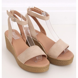 Sandalias cuña beige 019-18 Beige 3