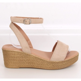 Sandalias cuña beige 019-18 Beige 4