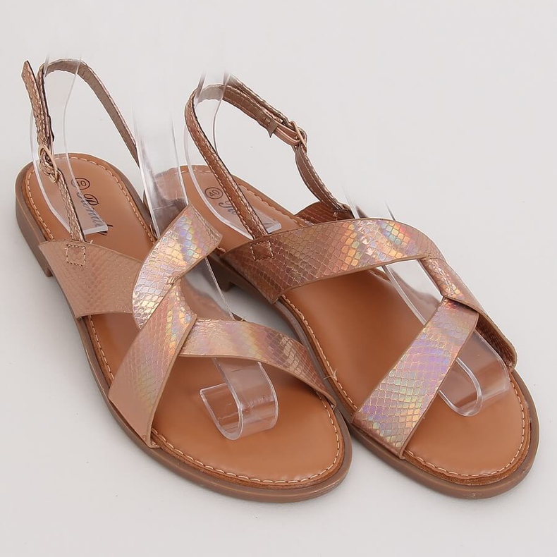 Sandalias de mujer Champagne 222-31 Champagne multicolor rosado amarillo 1