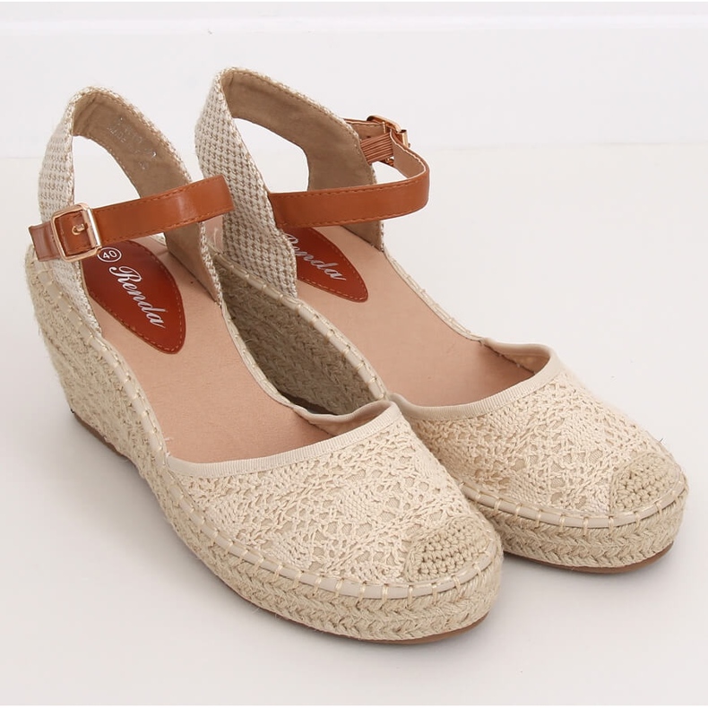 Alpargatas con cuña beige S-819 Beige 1