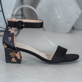 Filippo Sandalias con estampado floral negro 2