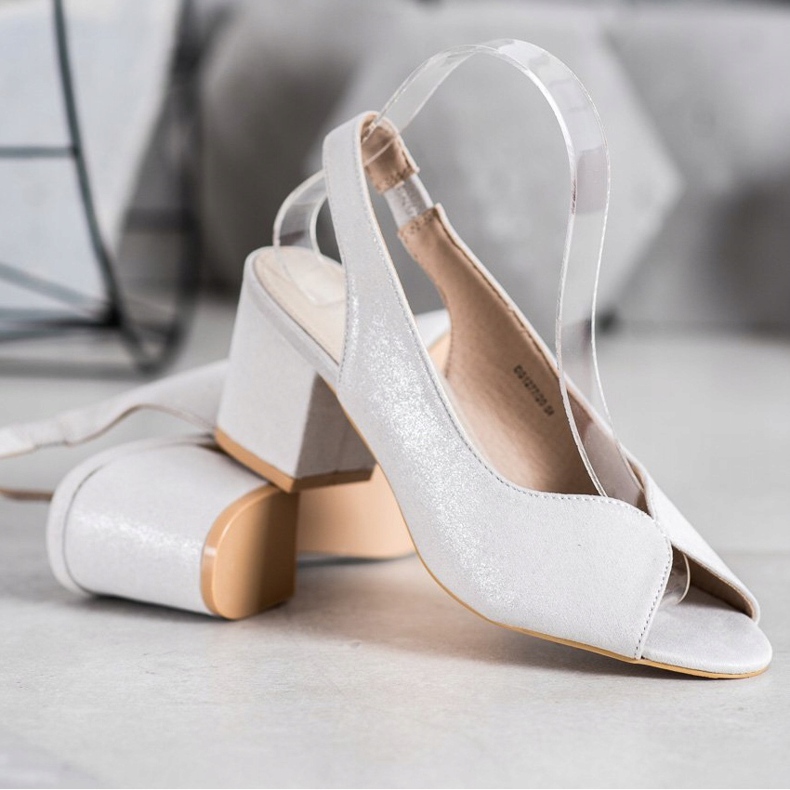 Filippo Sandalias casual de tacón alto gris 1