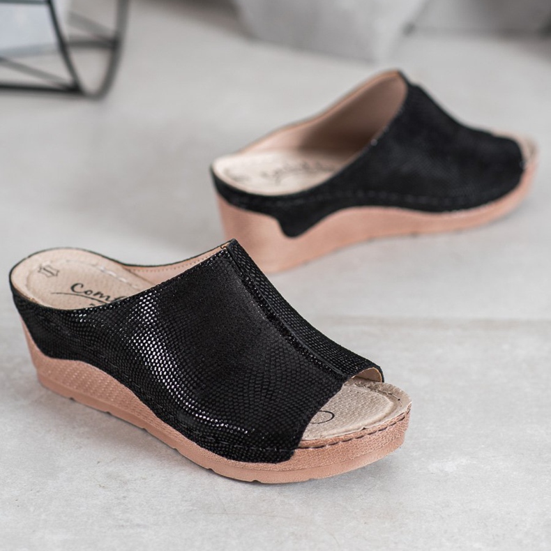 Filippo Pantuflas de Piel Negra negro 1