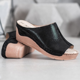 Filippo Pantuflas de Piel Negra negro 2