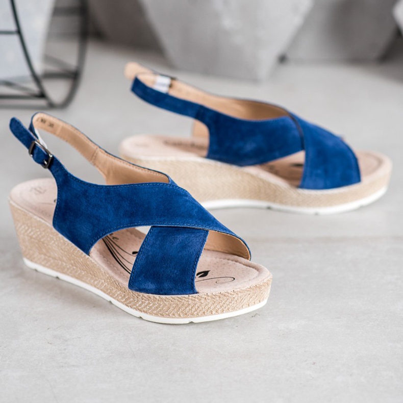 Filippo Sandalias de cuero ligero azul 1