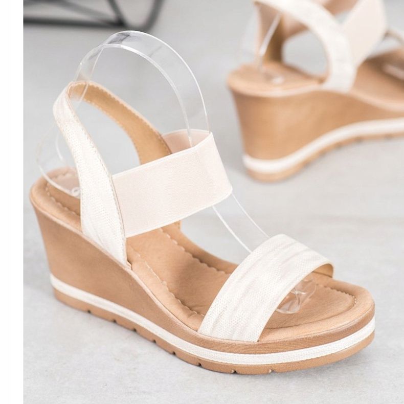 Sea Elves Sandalias de cuña con estilo marrón 1