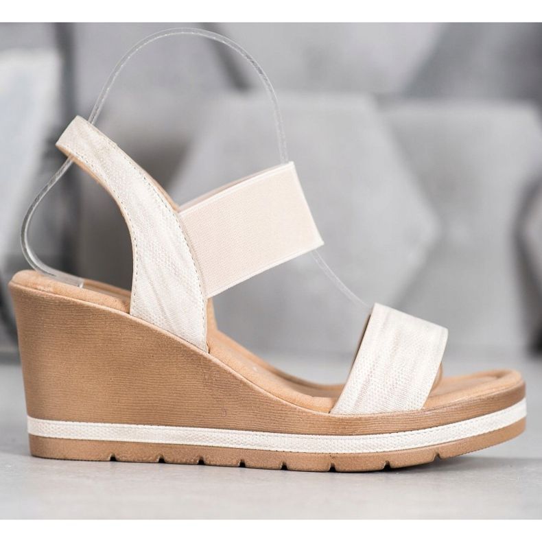 Sea Elves Sandalias de cuña con estilo marrón 2