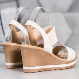 Sea Elves Sandalias de cuña con estilo marrón 3