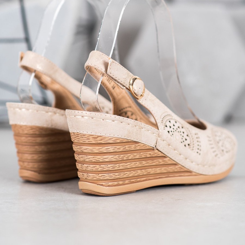 Evento Sandalias Caladas Con Piel Ecológica marrón 2