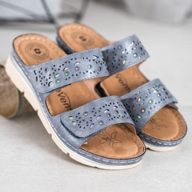 Evento Cómodas pantuflas de velcro azul 1 Evento Cómodas pantuflas de velcro azul 1