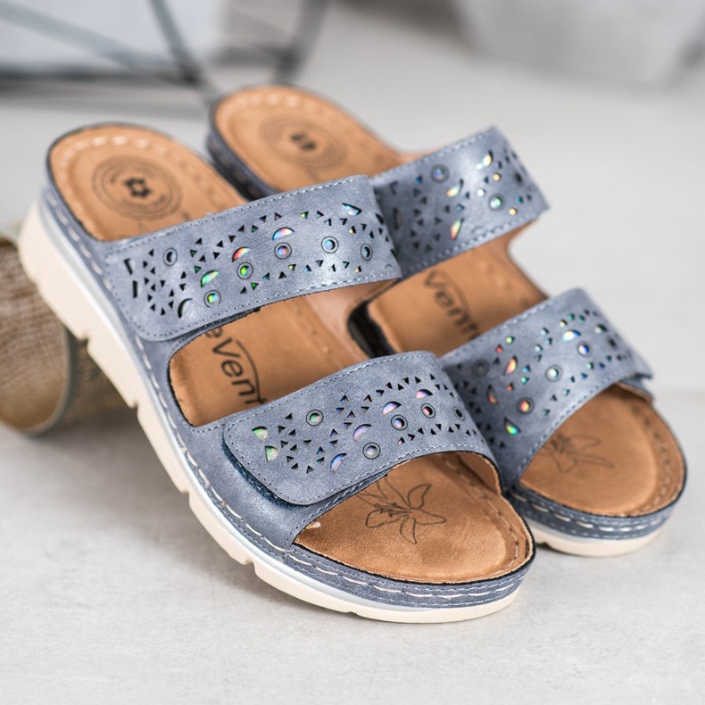 Evento Cómodas pantuflas de velcro azul 1