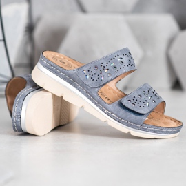 Evento Cómodas pantuflas de velcro azul 2