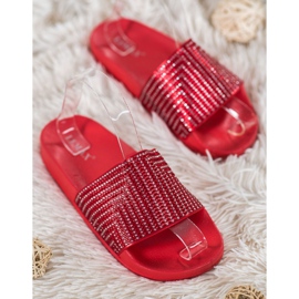 Lemax Pantuflas Rojas Con Circonita rojo 1