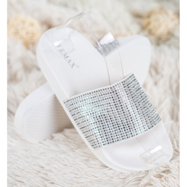 Lemax Pantuflas Blancas Con Circonita blanco 2