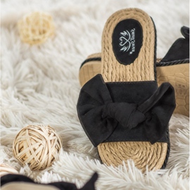 Small Swan Zapatillas de moda con un lazo negro 2