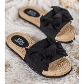 Small Swan Zapatillas de moda con un lazo negro 3