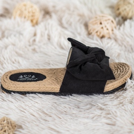 Small Swan Zapatillas de moda con un lazo negro 1