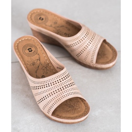 Evento Pantuflas Con Patrón Calado rosado 1