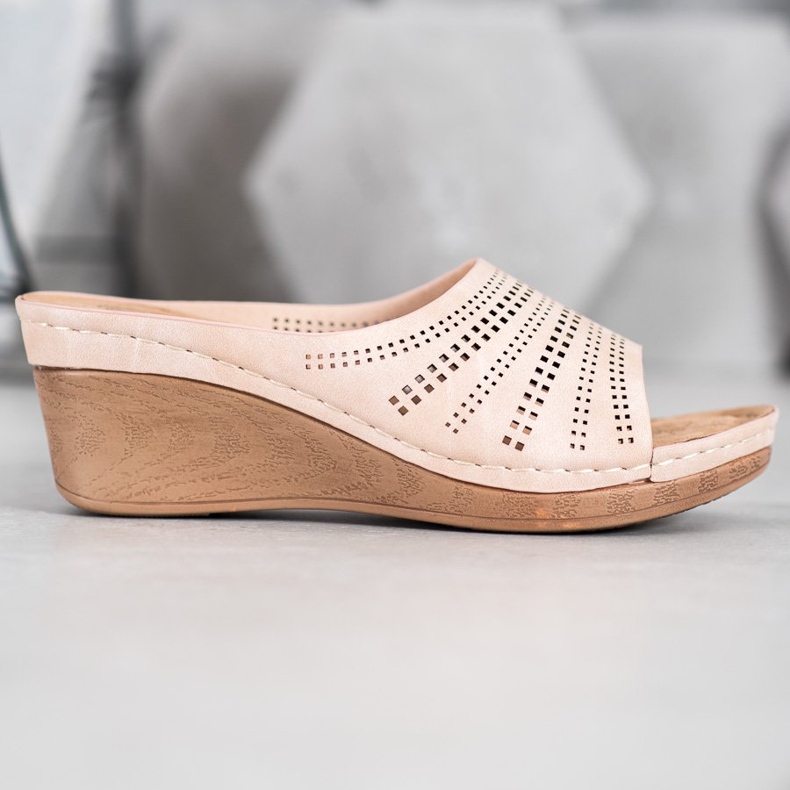 Evento Pantuflas Con Patrón Calado rosado 2