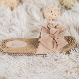 Small Swan Zapatillas de moda con un lazo marrón 2