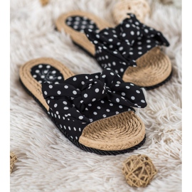 Small Swan Zapatillas de moda con un lazo negro 1