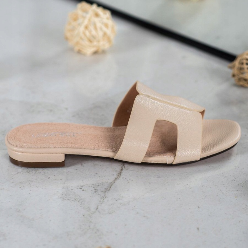 SHELOVET Pantuflas Clásicas de Piel Ecológica marrón 2