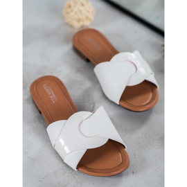 SHELOVET Pantuflas Elegantes de Piel Ecológica blanco 1