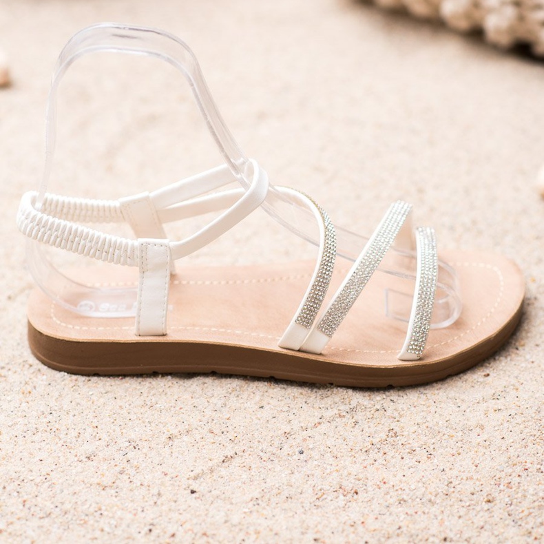 Sea Elves Sandalias elegantes sin cordones blanco 1