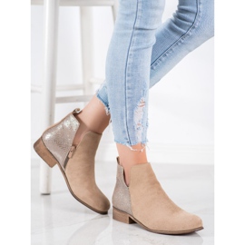 Evento Botines de ante beige dorado 5