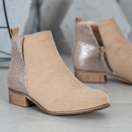 Evento Botines de ante beige dorado 4
