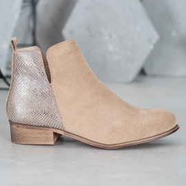 Evento Botines de ante beige dorado 3