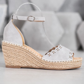 Evento Sandalias Con Patrón Calado gris 1