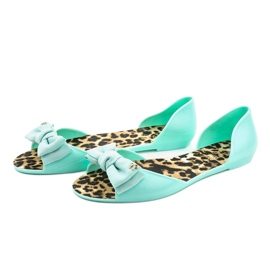 Sandalias azules con estampado de leopardo KM01-8 3