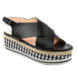 Sandalias negras en la plataforma 1507-1 negro 1 Sandalias negras en la plataforma 1507-1 negro 1