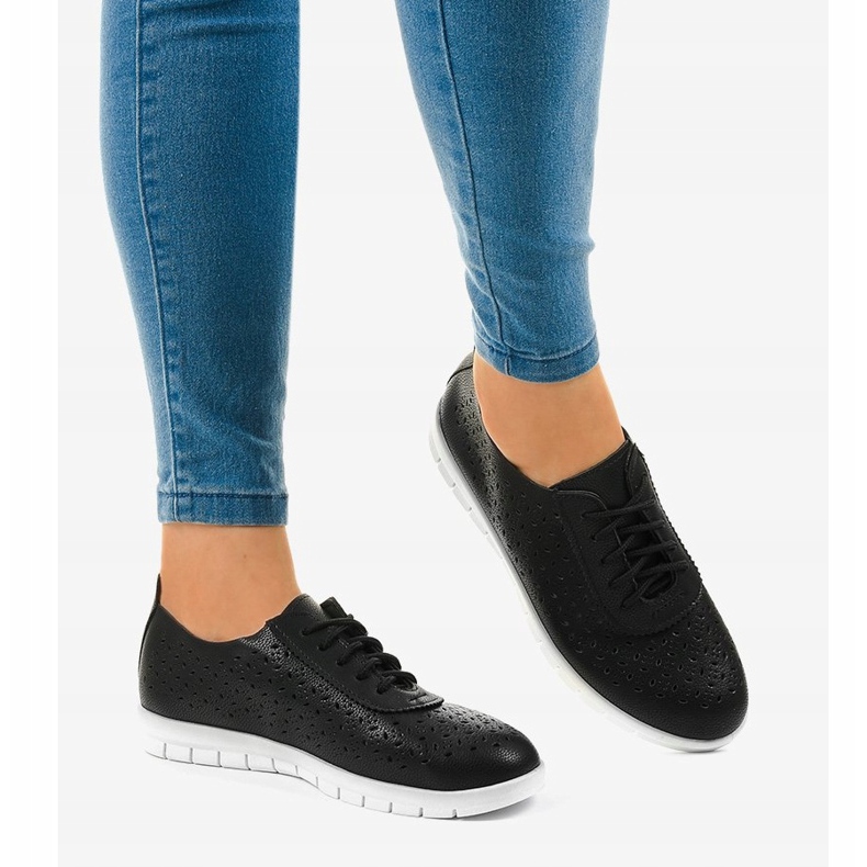 Zapatillas negras caladas JH706-1 negro 2 Zapatillas negras caladas JH706-1 negro 2