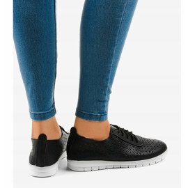 Zapatillas negras caladas JH706-1 negro 4
