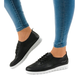 Zapatillas negras caladas JH701-1 negro 2