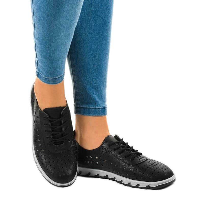 Deportivas negras caladas JH81168-3 negro 1