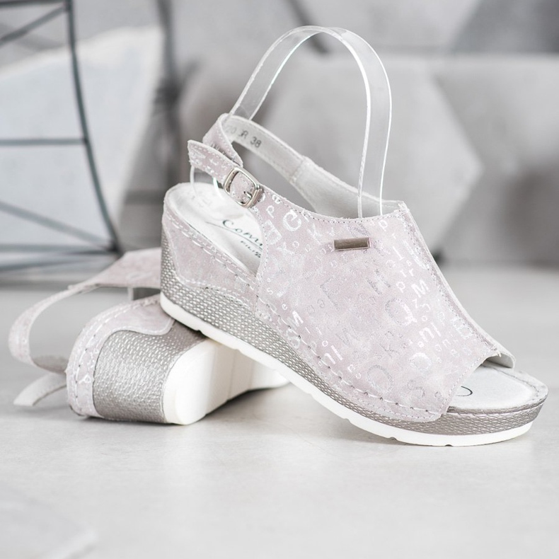 Filippo Sandalias revestidas de cuero gris 1