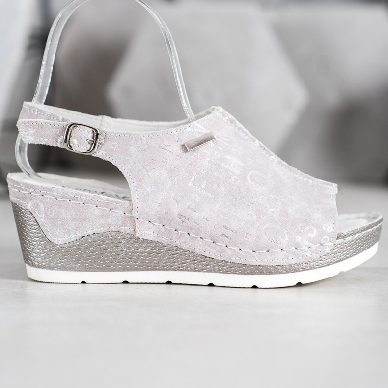 Filippo Sandalias revestidas de cuero gris 2