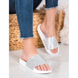 Lemax Pantuflas Blancas Con Circonita blanco 3