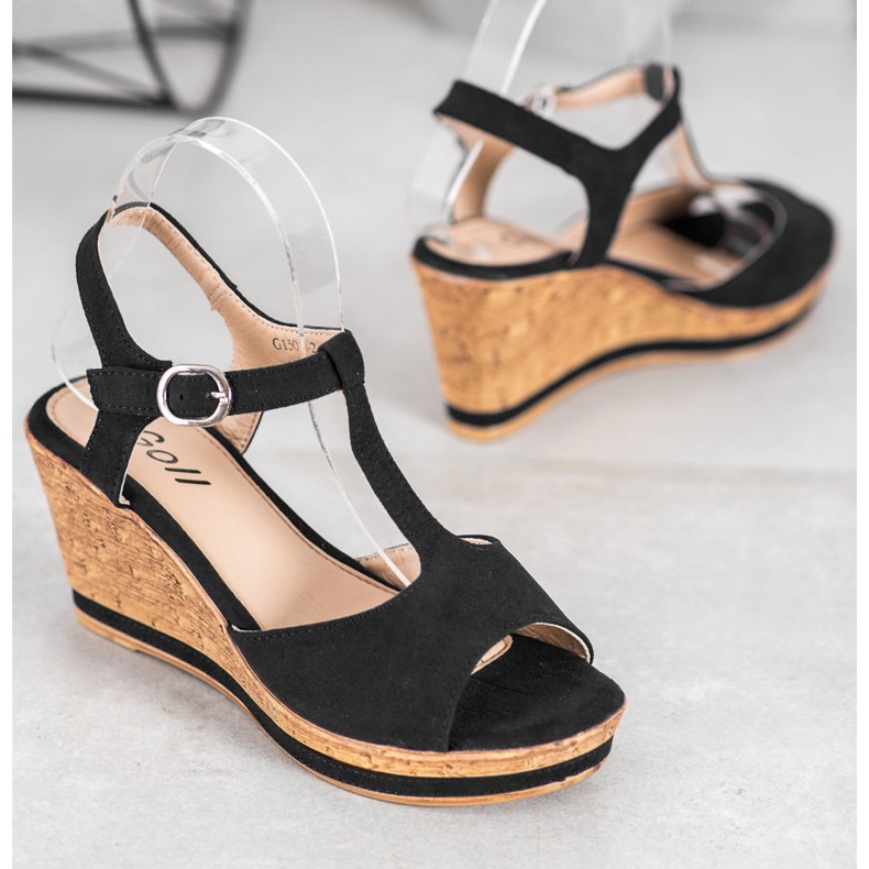 GOLL Cuñas de gamuza negro 1