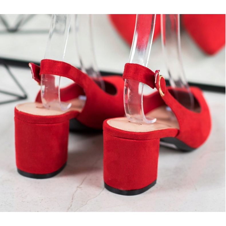 Seastar Zapatos de tacón con tacón descubierto rojo 1 Seastar Zapatos de tacón con tacón descubierto rojo 1